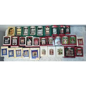 Lot 30 Hallmark Nostalgic Houses and Shops Keepsake Ornaments Vintage Village